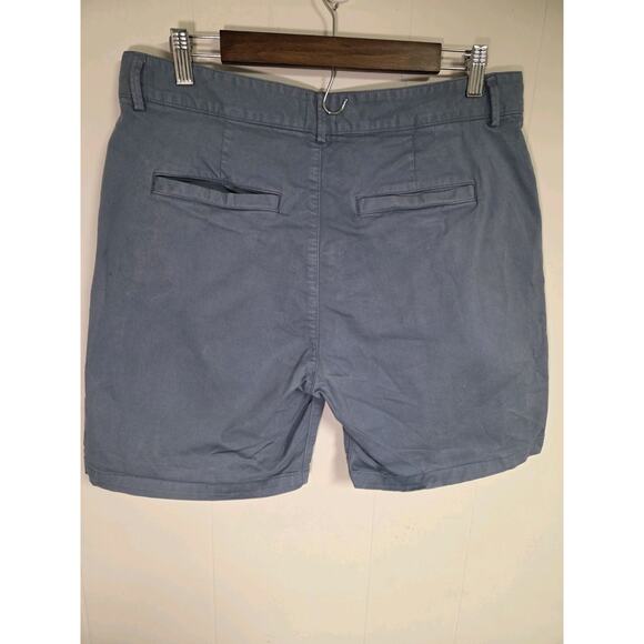 Men's Blue Flat Front Shorts - Picture 7 of 7